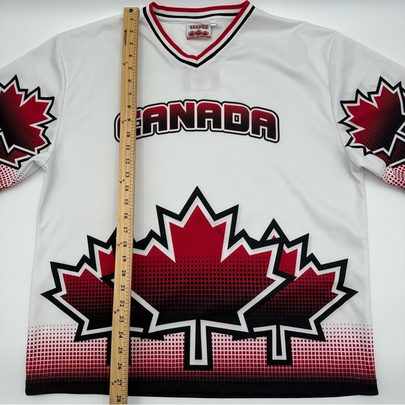 Canada Leaf Hockey Jersey Shirt Teepee Sports‎ Men’s Size Medium M Red White - Picture 4 of 7